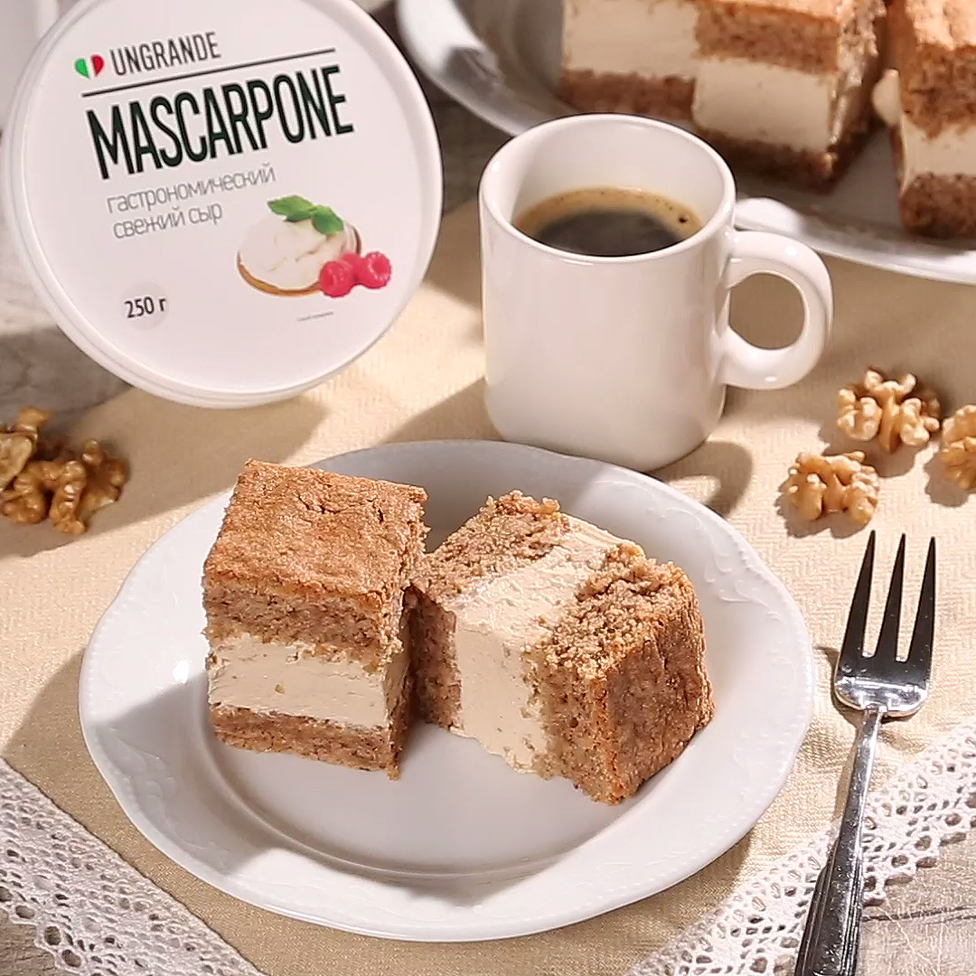 Как приготовить Торт с грецкими орехами и кремом из маскарпоне
