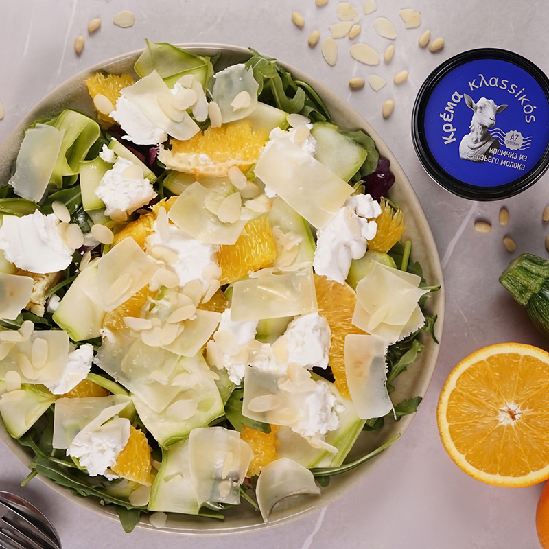 Как приготовить Зелёный салат с козьим сыром