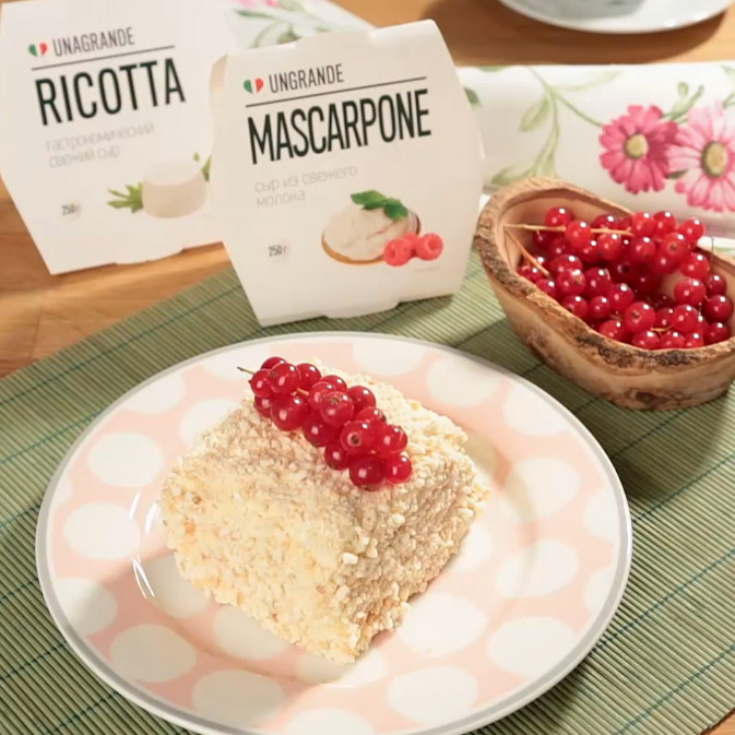 Как приготовить Наполеон с маскарпоне и рикоттой