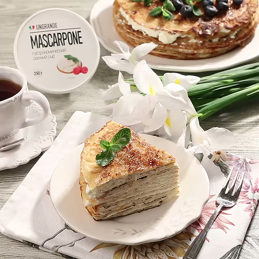 Как приготовить Блинный торт с маскарпоне